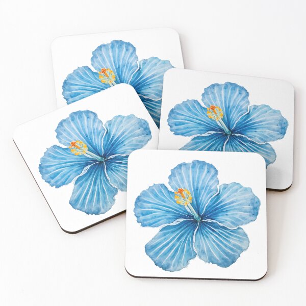 Item preview, Blue hibiscus flower watercolor painting  designed and sold by uunaa.