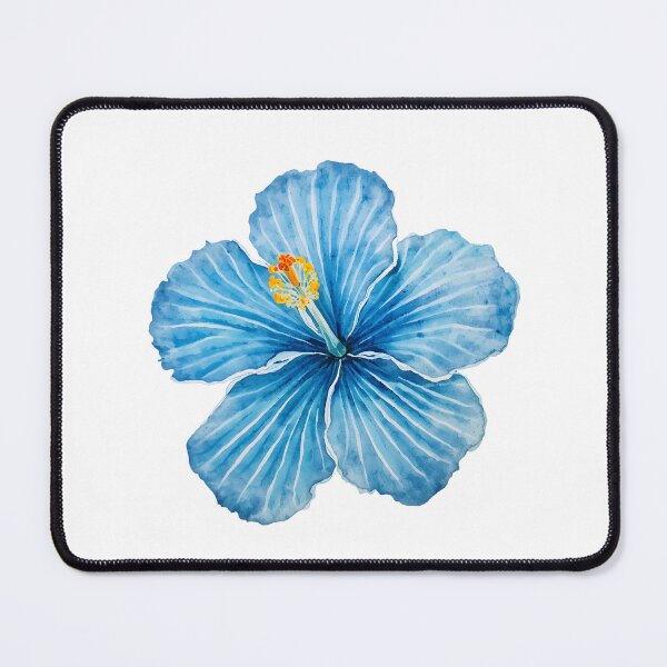 Item preview, Blue hibiscus flower watercolor painting designed and sold by uunaa.