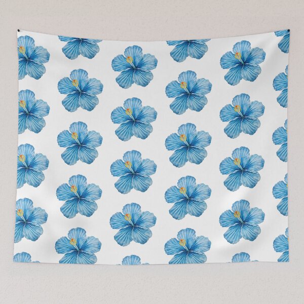 Item preview, Blue hibiscus flower watercolor painting  designed and sold by uunaa.