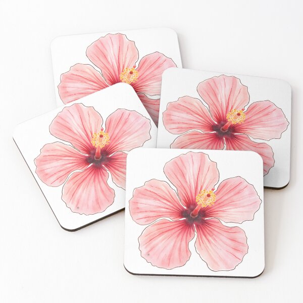 Item preview, Pink hibiscus flower watercolor painting  designed and sold by uunaa.