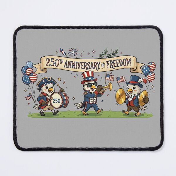 Item preview, 250th Anniversary Freedom Marching Band Eagles Patriotic Music USA 4th of July Cartoon American Eagle Design designed and sold by BreezifyDesignStudio.