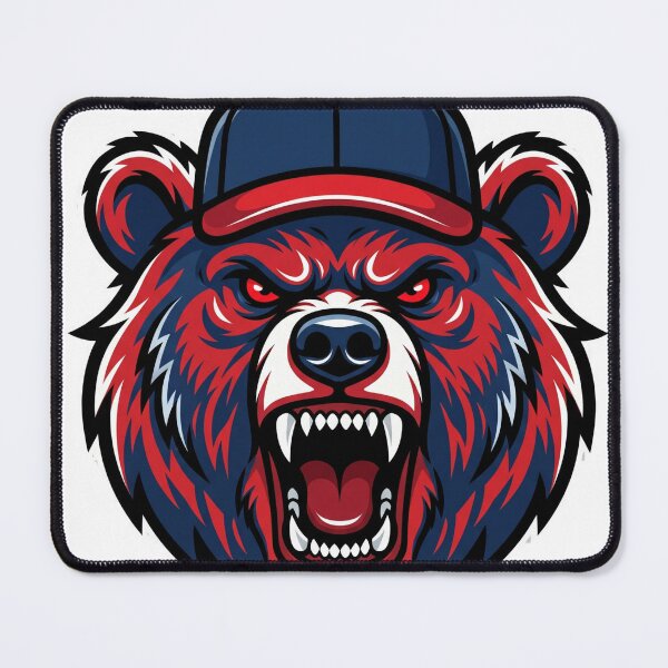 Item preview, Angry Blue Bear Baseball Player Sports Mascot designed and sold by Pandora´s Box.