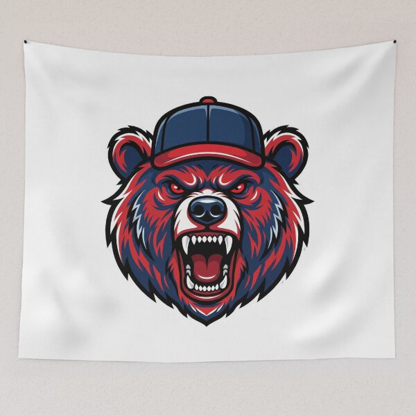 Item preview, Angry Blue Bear Baseball Player Sports Mascot designed and sold by Pandora´s Box.