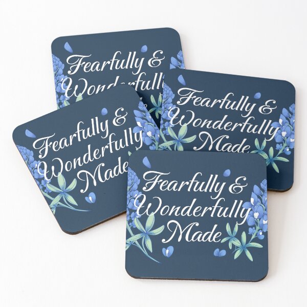 Item preview, Fearfully & Wonderfully Made/Bluebonnet typography designed and sold by Britton Tidwell.