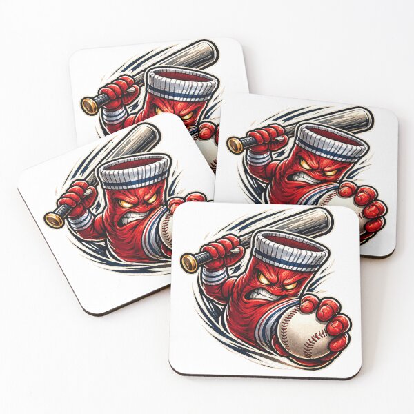 Item preview, Angry Red Sock Baseball Player Sports Mascot designed and sold by Pandora´s Box.