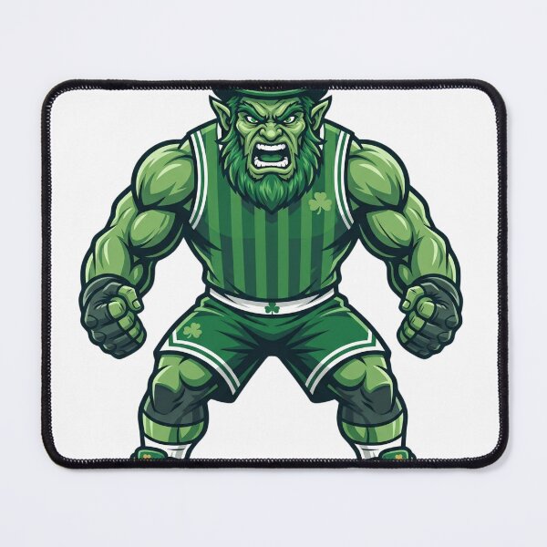 Item preview, Angry Leprechaun Basketball Player Sports Mascot designed and sold by Pandora´s Box.