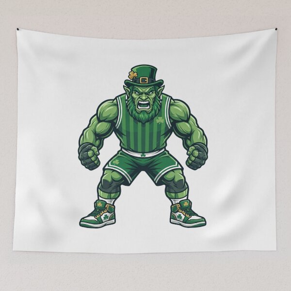 Item preview, Angry Leprechaun Basketball Player Sports Mascot designed and sold by Pandora´s Box.