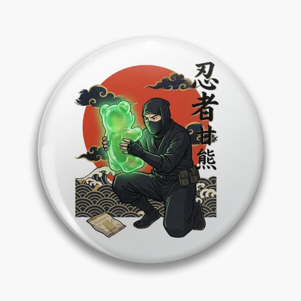 Item preview, Ninja Analyzing Giant Glowing Gummy Bear designed and sold by hiomarujapan.