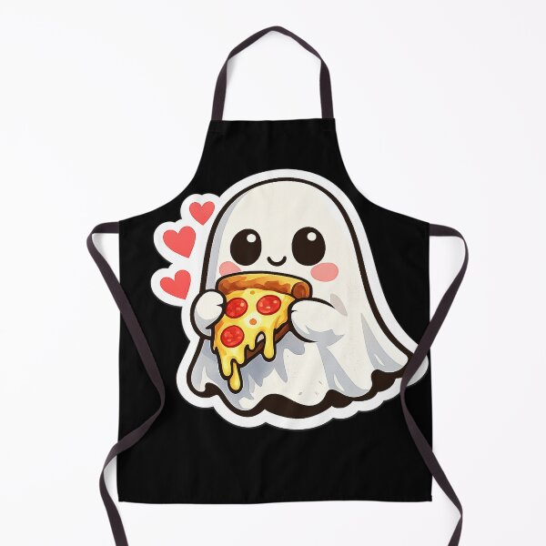 Item preview, Cute Ghost Eating Pizza Sticker – Kawaii Food Lover Ghost Vinyl Sticker designed and sold by DrizzyV.