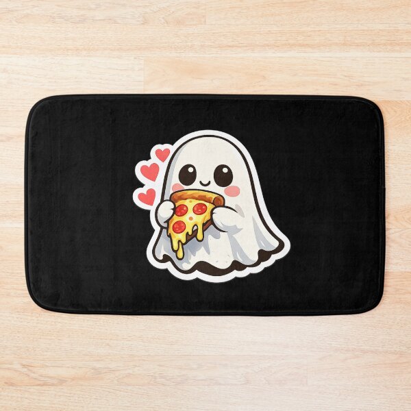 Item preview, Cute Ghost Eating Pizza Sticker – Kawaii Food Lover Ghost Vinyl Sticker designed and sold by DrizzyV.