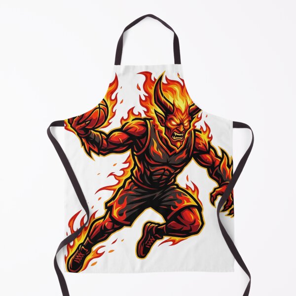 Item preview, Aggressive Fire Demon Basketball Player Sports Mascot designed and sold by Pandora´s Box.