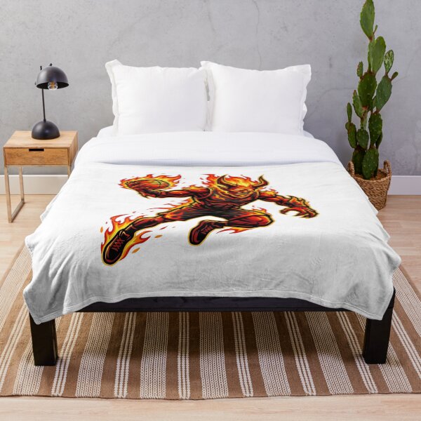 Item preview, Aggressive Fire Demon Basketball Player Sports Mascot designed and sold by Pandora´s Box.