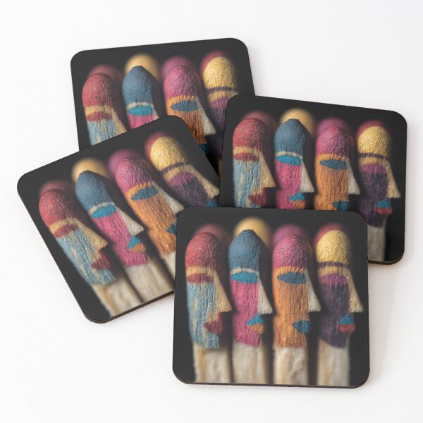 Item preview, Colorful Match Heads Human Faces – Creative Surreal Matchstick Art Design designed and sold by WordPlayStudio.