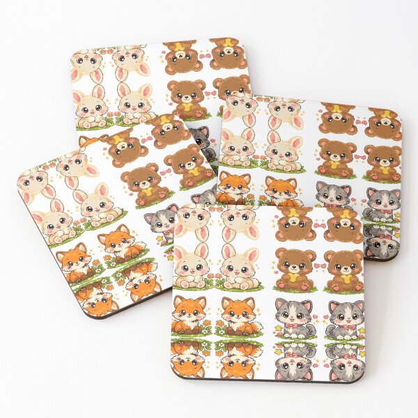 Item preview, Meadow Friends Quartet designed and sold by inkioboutique.