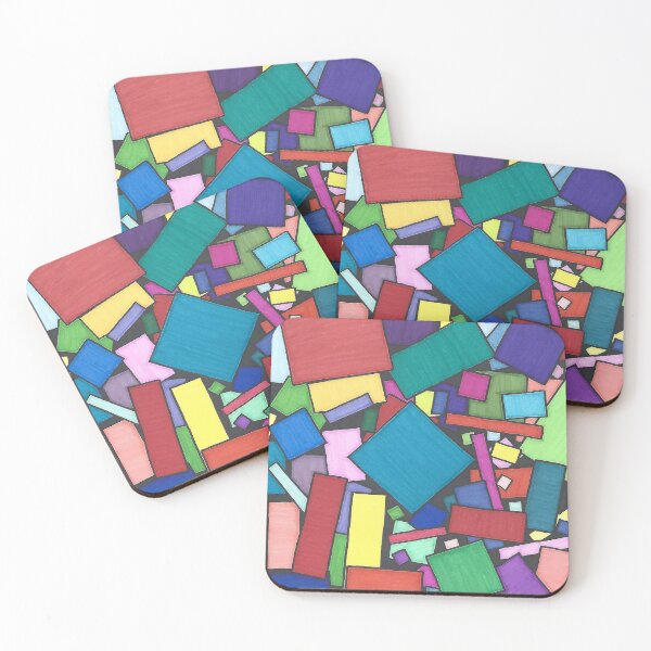 Item preview, Seeing Squares - Hand Drawn Bright Geometric Square Pattern designed and sold by AJPrettyObscene.