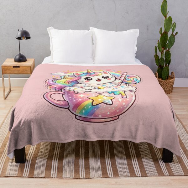 Item preview, Cute Unicorn Cat Rainbow Mug Sticker – Kawaii Fantasy Cat Sticker designed and sold by DrizzyV.