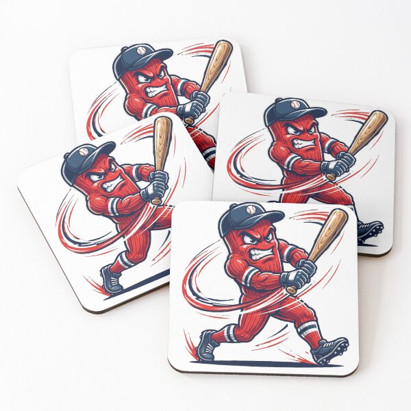 Item preview, Angry Red Sock Baseball Player Sports Mascot designed and sold by Pandora´s Box.
