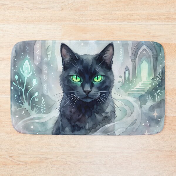 Item preview, Mystical Black Cat Felis Catus Spirit Forest designed and sold by RubisLeaf.
