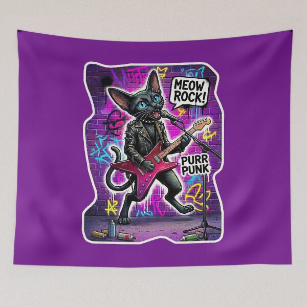 Item preview, Cat rock guitarist. designed and sold by design7mylavica.
