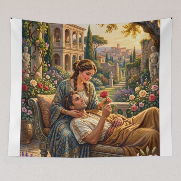 Item preview, A couple in a flower garden designed and sold by PP&RAINBOW SHOP.