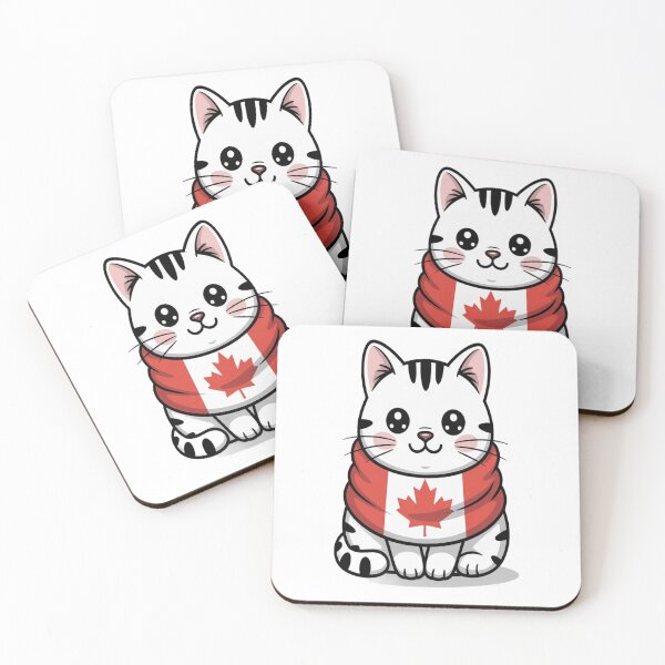 Item preview, Victoria Day Canada Cat with Flag | Kawaii Style | Cat Lovers designed and sold by InspiredCreatives.
