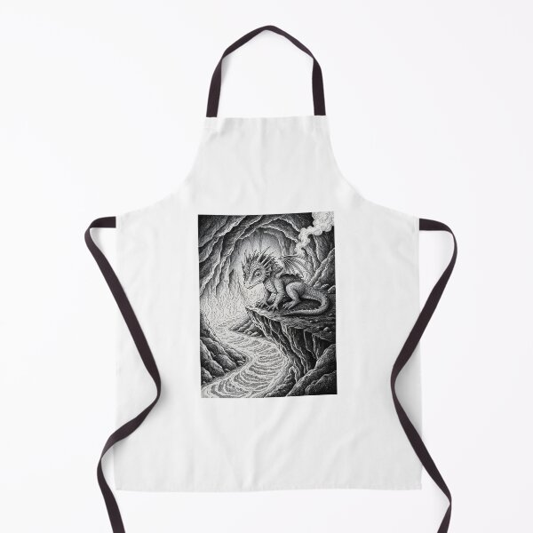 Item preview, Cute Baby Dragon in Mystical Cave with Flowing River Illustration designed and sold by Darkness Hole.