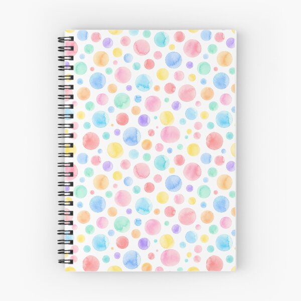 Item preview, Random Multicolour Pastel Watercolour Polkadots on White designed and sold by Autistamatic.