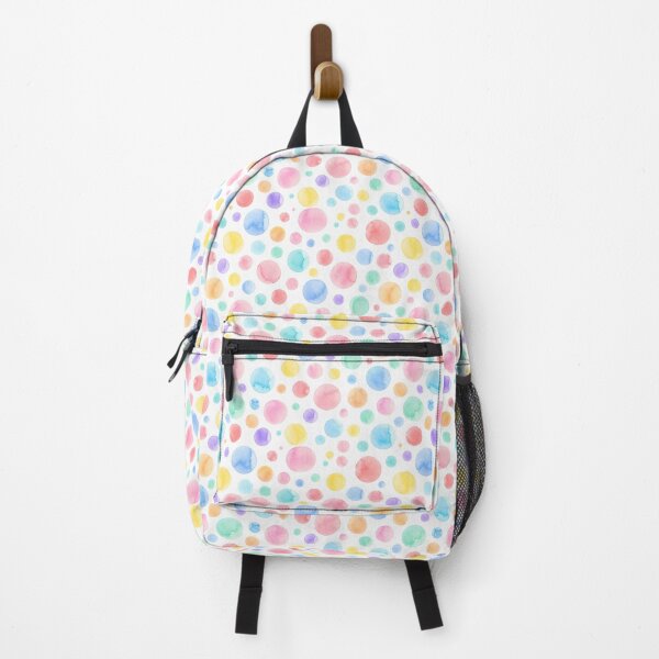 Item preview, Random Multicolour Pastel Watercolour Polkadots on White designed and sold by Autistamatic.