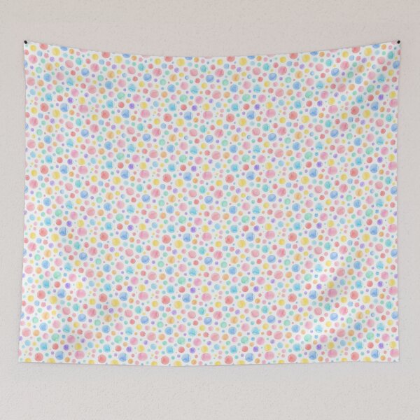 Item preview, Random Multicolour Pastel Watercolour Polkadots on White designed and sold by Autistamatic.