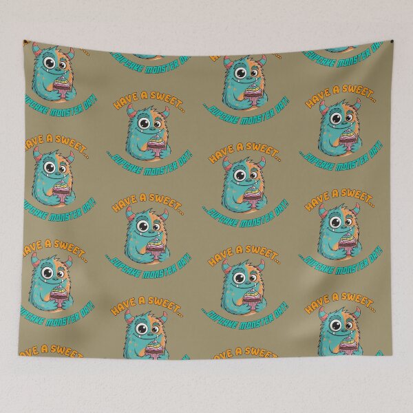 Item preview, Cute Cupcake Monster Have A Sweet Day Cartoon designed and sold by ArtdesignsA.