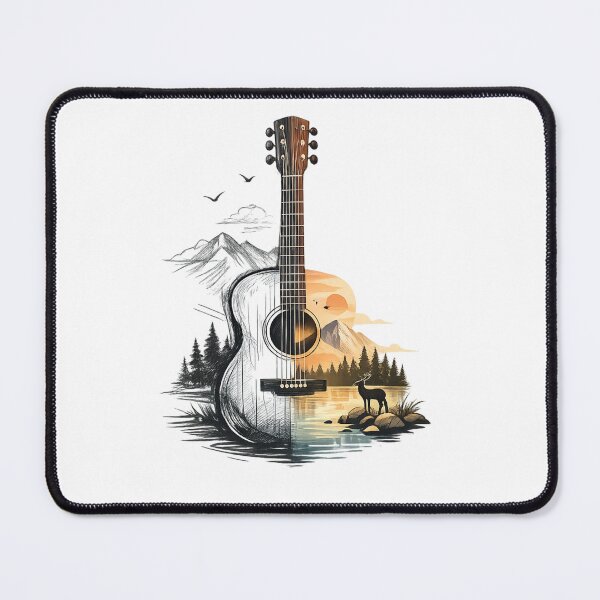 Item preview, Guitar Nature Silhouette Essential T-Shirt designed and sold by SoftSproutstu.