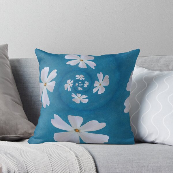 Aperçu de l'œuvre White Phlox Soft Floral Pattern – Blue Botanical Aesthetic créée et vendue par SilentBloomLab.