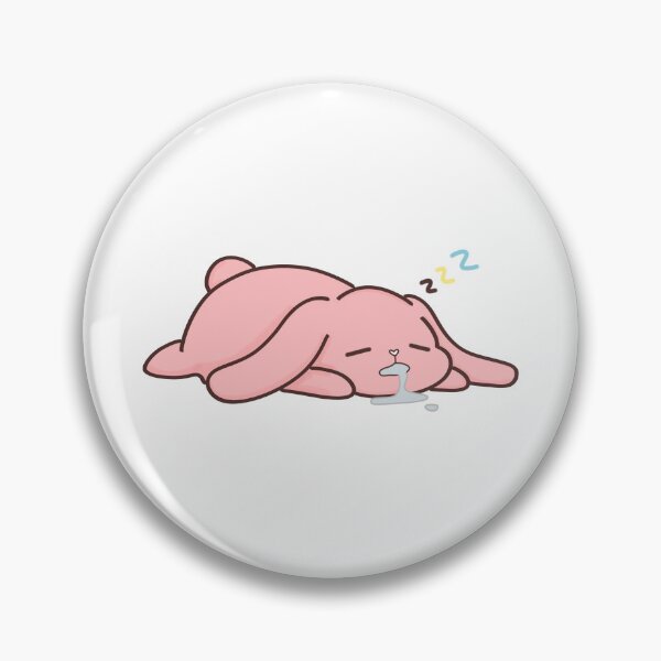 Item preview, The Ultimate Lazy: Heart-Drool Sleeping Pastel Pink Bunny Kawaii Illustration designed and sold by TheBO-tique.