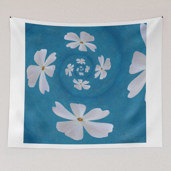 Item preview, Phlox blanco con delicado estampado floral – Estética botánica azul designed and sold by SilentBloomLab.