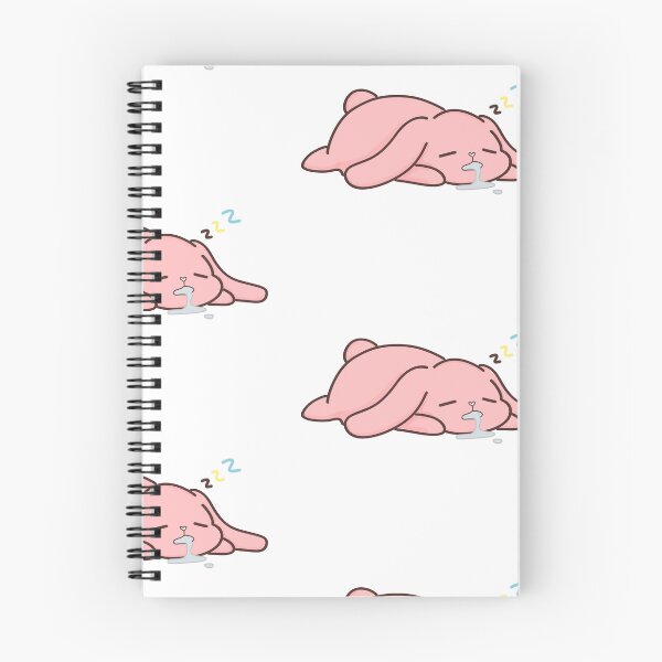 Item preview, The Ultimate Lazy: Heart-Drool Sleeping Pastel Pink Bunny Kawaii Illustration designed and sold by TheBO-tique.