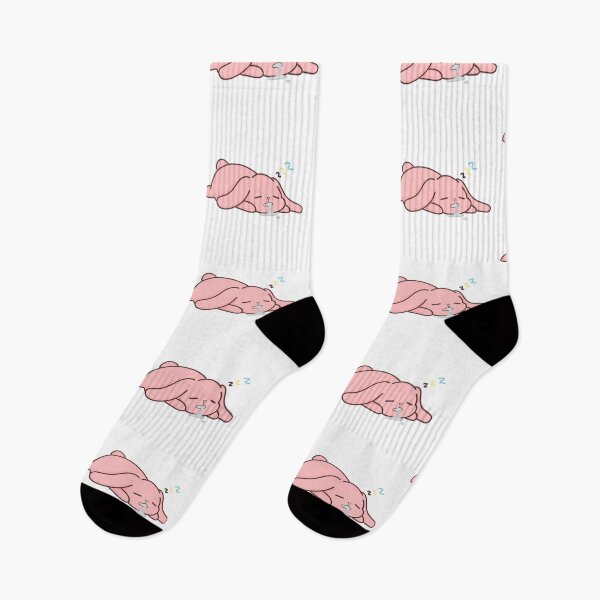 Item preview, The Ultimate Lazy: Heart-Drool Sleeping Pastel Pink Bunny Kawaii Illustration designed and sold by TheBO-tique.