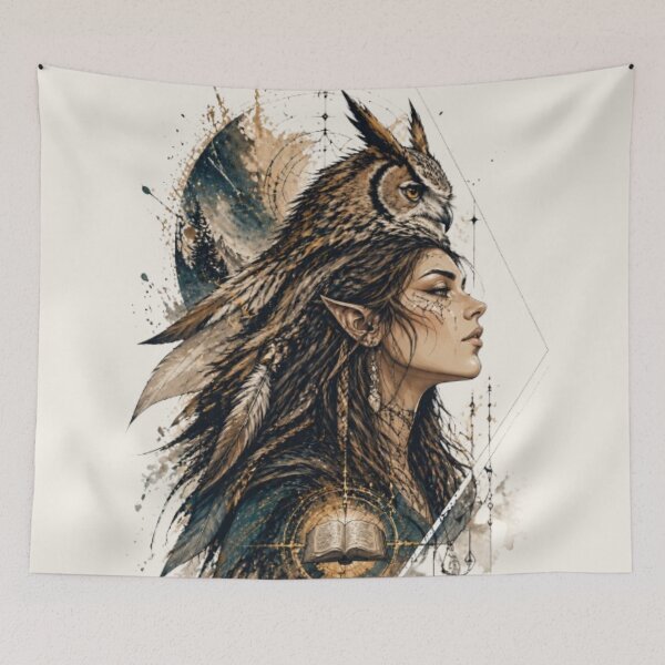 Item preview, The Power of Knowledge – Owl Spirit Wisdom Art designed and sold by InnerwayStudio.