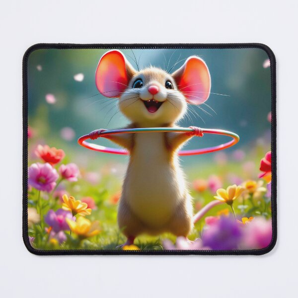 Item preview, Funny and cute mouse with a hula hoop designed and sold by MarionsArt.