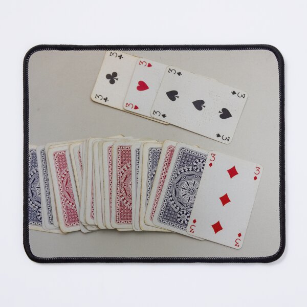 Item preview, Playing Cards Spread on Table With Three of Diamonds and Mixed Back Designs designed and sold by Nmallia.