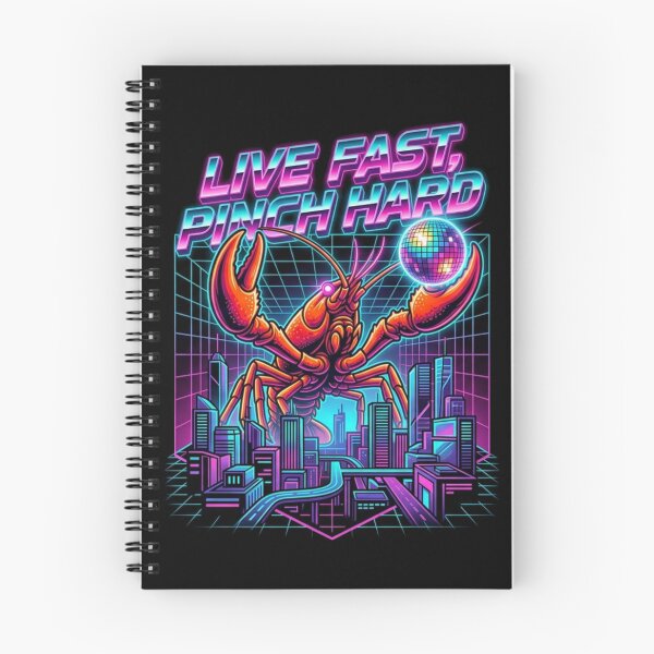 Item preview, Retro Neon Crawfish Godzilla - Live Fast Pinch Hard Cyberpunk designed and sold by nbg2012.