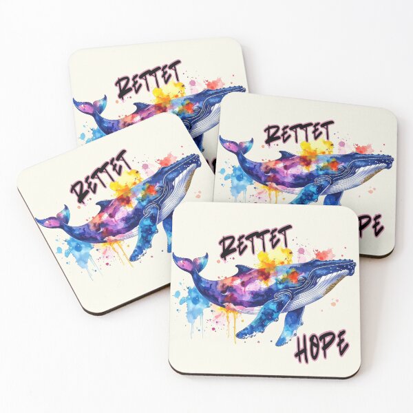 Item preview, Save Hope, a humpback whale in the Baltic Sea near Poel, in a colorful watercolor. designed and sold by LiskoDesign.