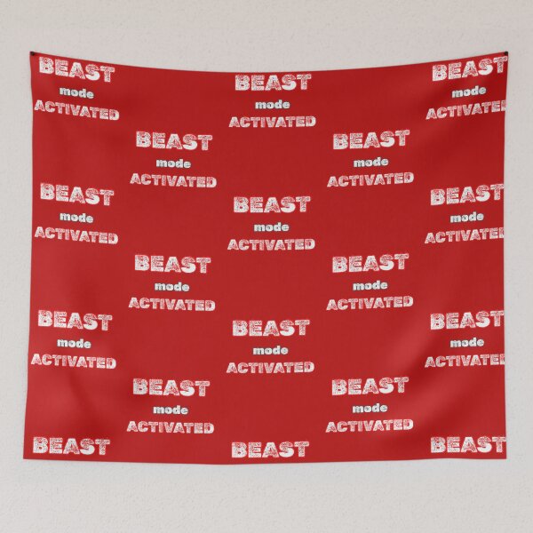 Item preview, Beast Mode Activated Gym Motivation Quote designed and sold by Snedsdigital.