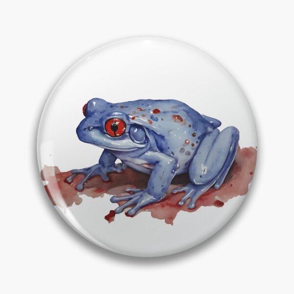 Item preview, Blue Frog with Red Eyes watercolor designed and sold by Mia's Menagerie.