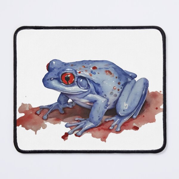 Item preview, Blue Frog with Red Eyes watercolor designed and sold by Mia's Menagerie.