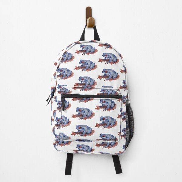 Item preview, Blue Frog with Red Eyes watercolor designed and sold by Mia's Menagerie.
