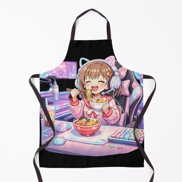 Item preview, Funny Anime Gamer Girl Eating Ramen Gamer Fuel Cute Gaming Food Lover Gift designed and sold by Im-Ara.