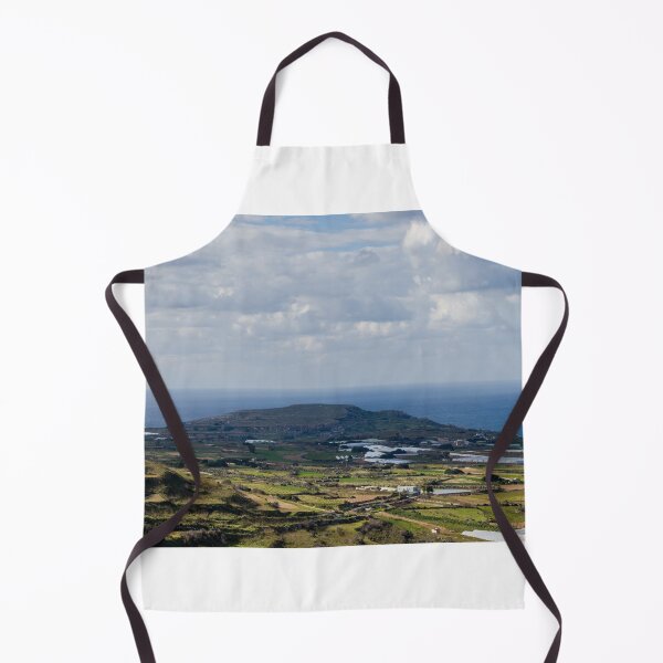 Item preview, Coastal Farmland Landscape With Greenhouses Overlooking Calm Sea Under Cloudy Sky designed and sold by Nmallia.