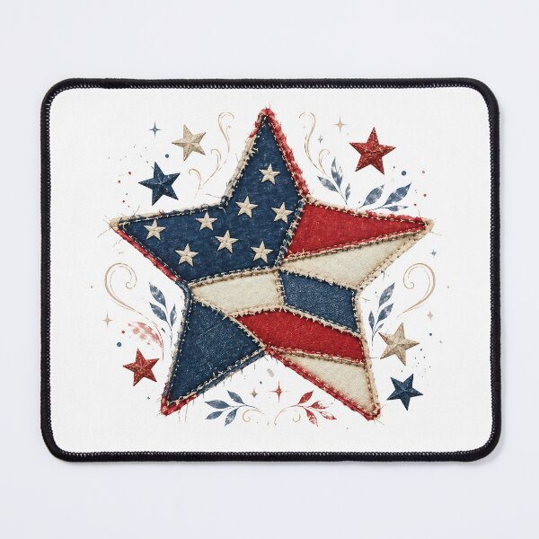 Item preview, Vintage Patriotic Quilted Star Americana 4th of July designed and sold by JerdbordinShop.