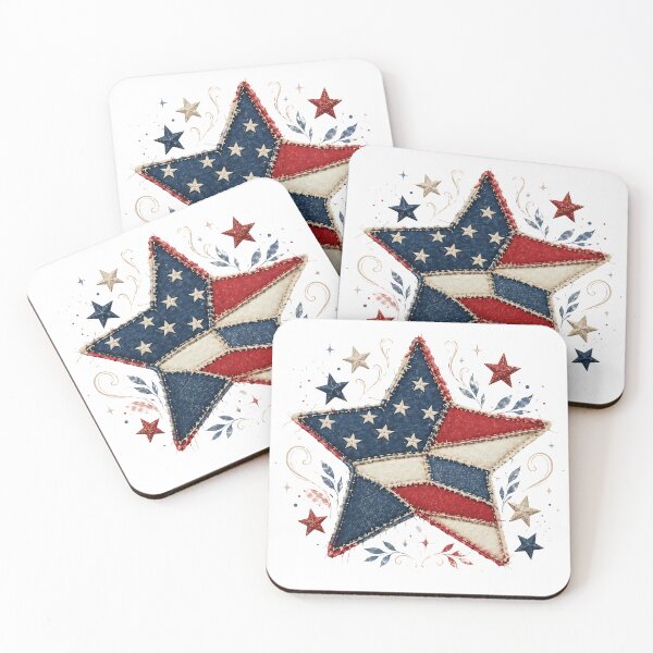 Item preview, Vintage Patriotic Quilted Star Americana 4th of July designed and sold by JerdbordinShop.