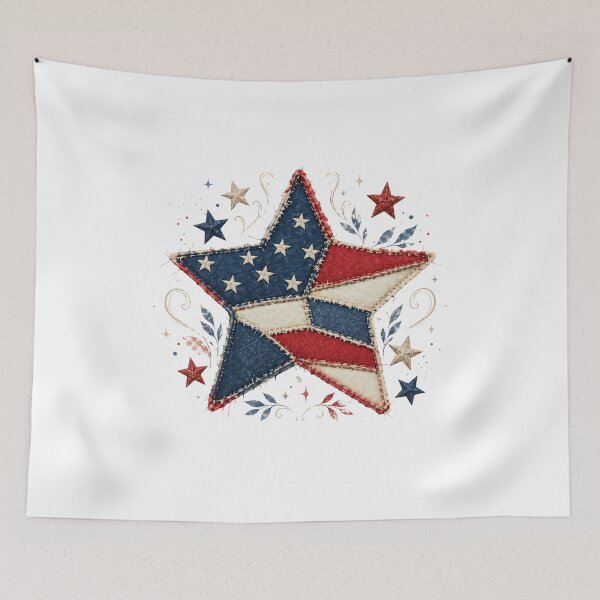 Item preview, Vintage Patriotic Quilted Star Americana 4th of July designed and sold by JerdbordinShop.